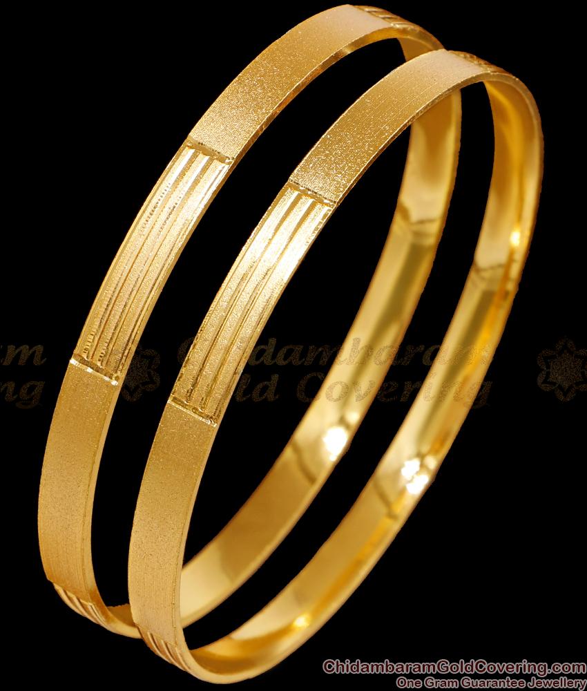 BR2516-2.6 Size Set Of 2 Daily Wear Plain Gold Plated Bangle Design Online BR2516-2.6 Size Set Of 2 Daily Wear Plain Gold Plated Bangle Design Online