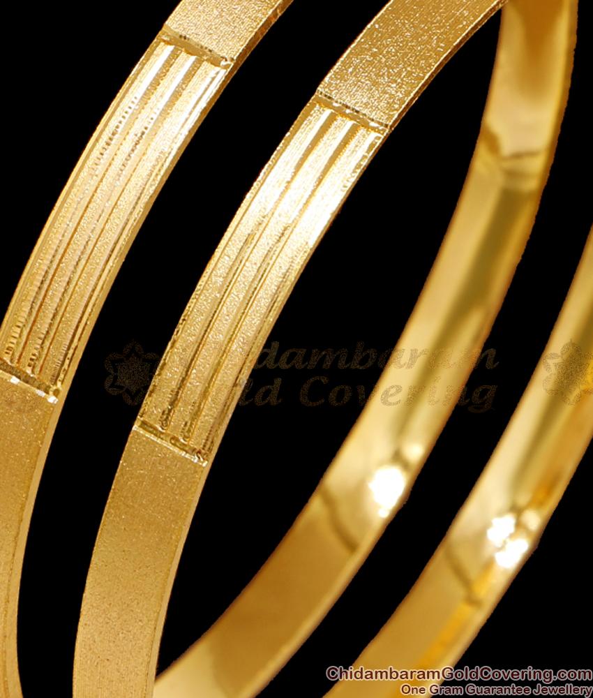 BR2516-2.6 Size Set Of 2 Daily Wear Plain Gold Plated Bangle Design Online BR2516-2.6 Size Set Of 2 Daily Wear Plain Gold Plated Bangle Design Online