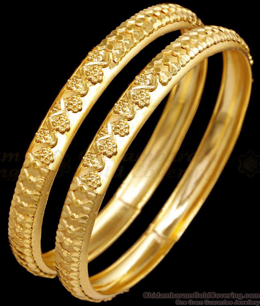 BR2536-2.4 Size Designer Yellow Gold Bangle Floral Design Forming Jewelry BR2536-2.4 Size Designer Yellow Gold Bangle Floral Design Forming Jewelry