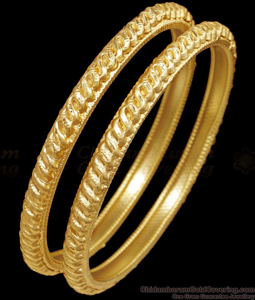 BR2537-2.4 Size 18K Gold Plated Plain Bangle Designs Daily Wear Collections BR2537-2.4 Size 18K Gold Plated Plain Bangle Designs Daily Wear Collections