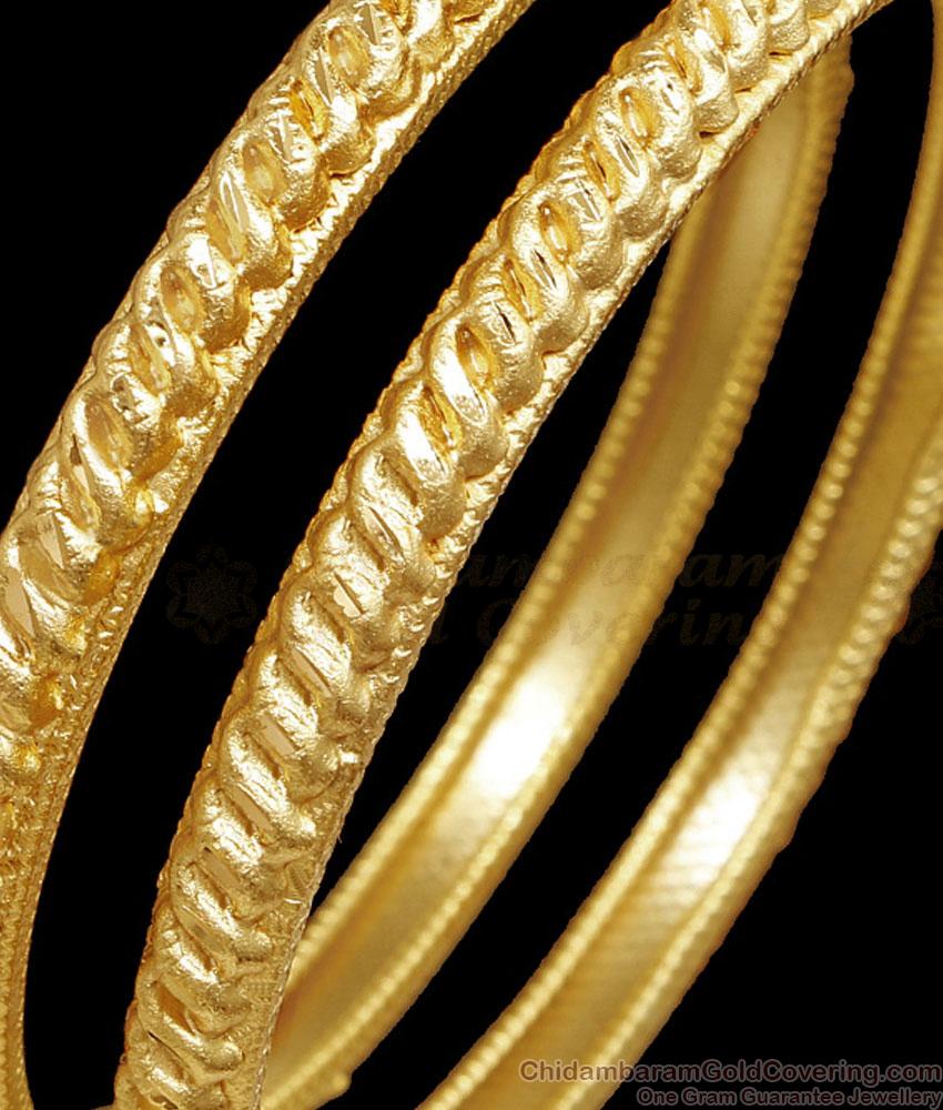 BR2537-2.4 Size 18K Gold Plated Plain Bangle Designs Daily Wear Collections BR2537-2.4 Size 18K Gold Plated Plain Bangle Designs Daily Wear Collections