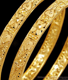BR2539-2.10 Size Two Gram Gold Handcrafted Bangles Wedding Collections Online