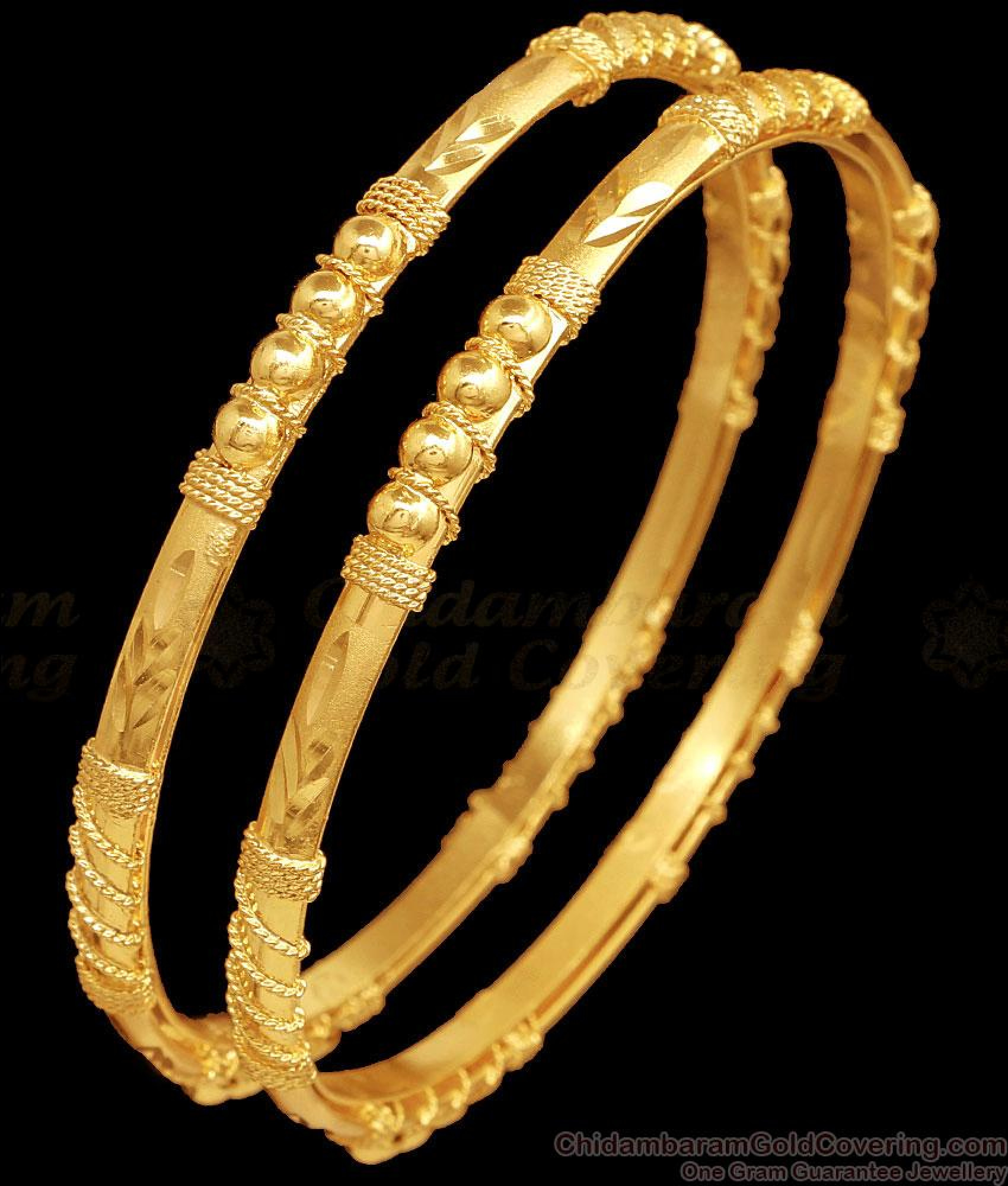 BR2540-2.4 Size New Arrival Threaded Pattern Gold Plated Designer Bangle