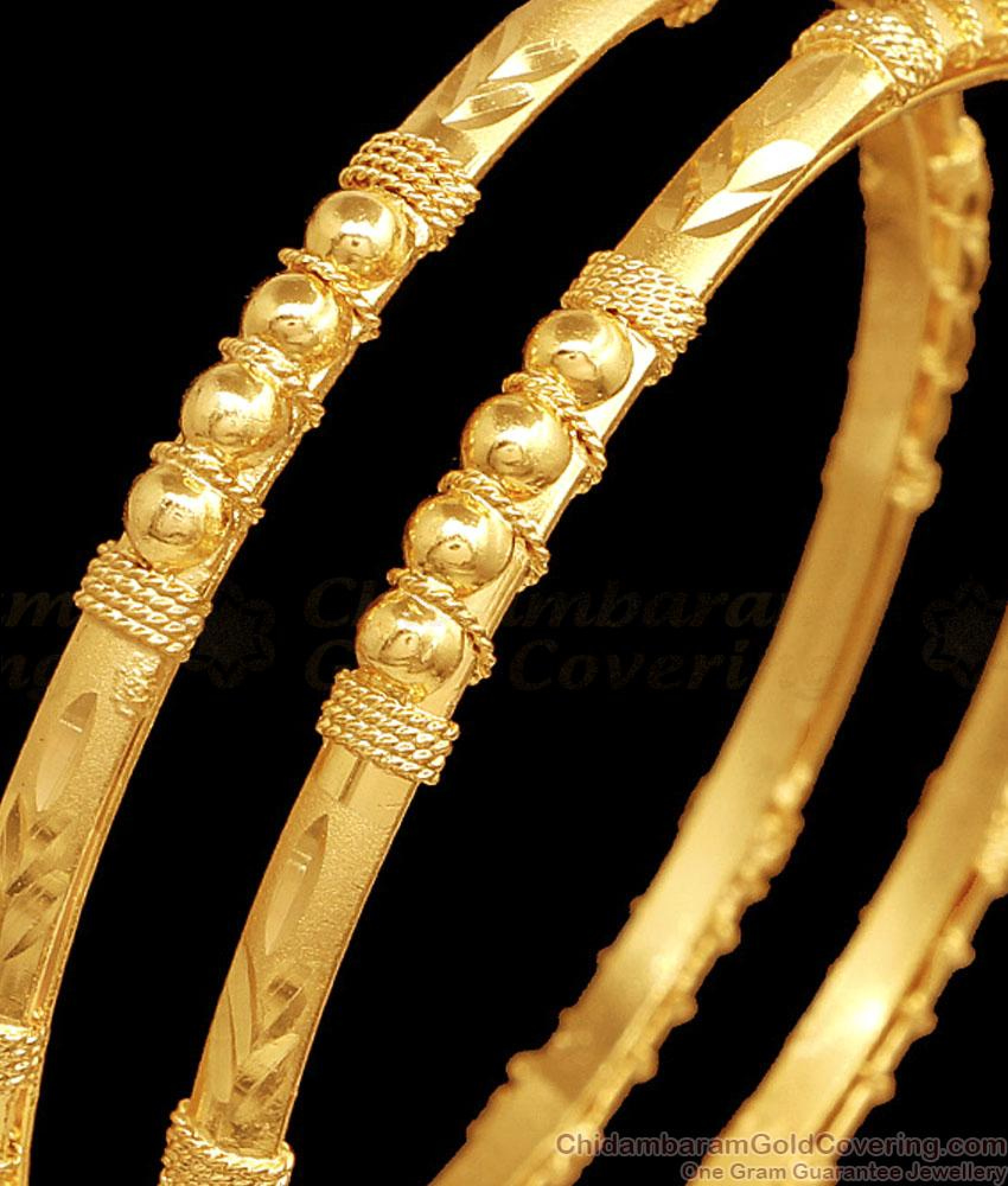 BR2540-2.8 Size New Arrival Threaded Pattern Gold Plated Designer Bangle