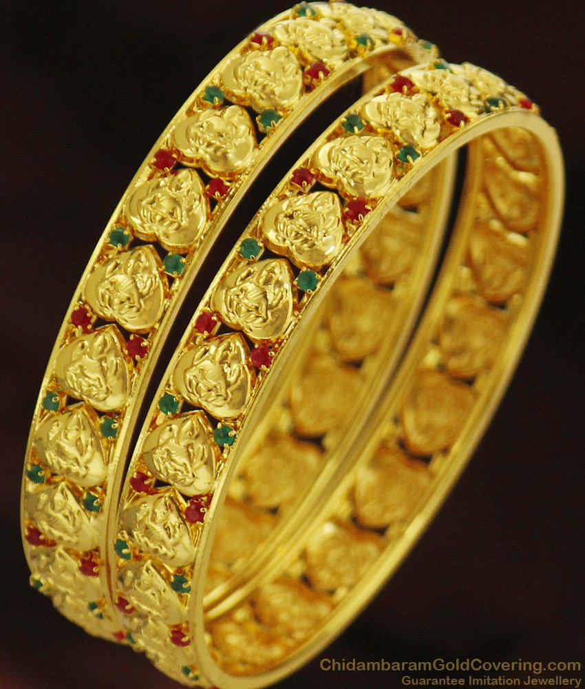 BR255-2.4 Size Broad Laxmi Kada Stone Bangles for Women