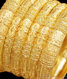 BR2554-2.6 Size 6 Set Premium Quality 2 Gram Gold Bangle Bridal Jewelry