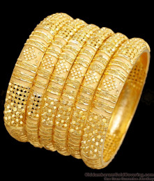 BR2555-2.6 Size Buy Luxurious Full Gold Tone Bridal Bangle Set For Women