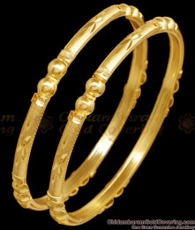 BR2558-2.10 Size Latest 2 Gram Gold Bangle Plain Design For Women