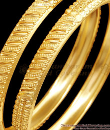 BR2560-2.8 Set Of Two Premium Quality Gold Imitation Bangle Bridal Jewelry
