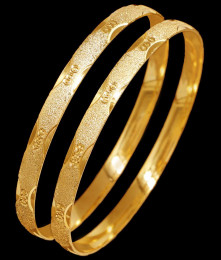 BR2565-2.8 Set Of Two Plain Gold Imitation Bangle Matt Finish