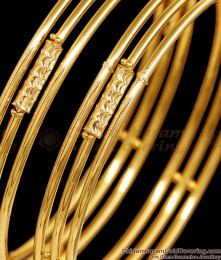 BR2571-2.4 Simple 3 Line Micro Gold Plated Bangle Design Online