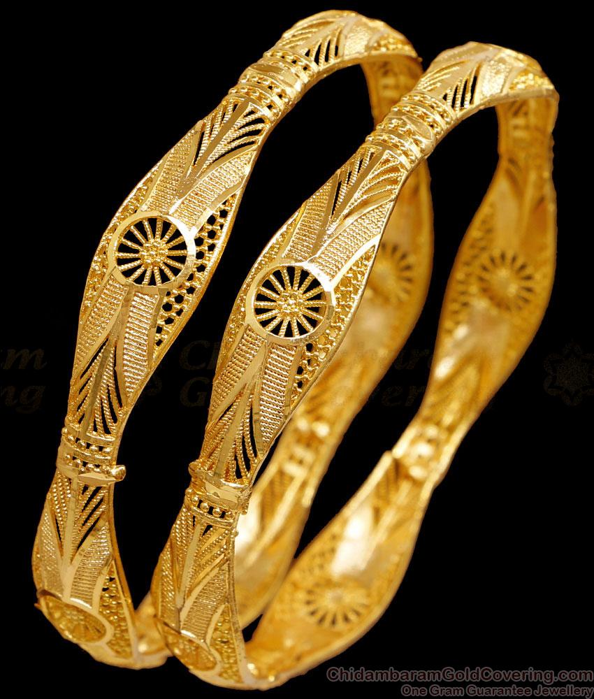 BR2592-2.6 Stylish Pure Gold Tone Bangle Wedding Jewelry Collection