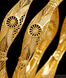 BR2592-2.6 Stylish Pure Gold Tone Bangle Wedding Jewelry Collection