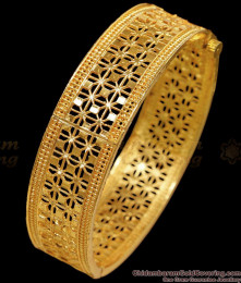 BR2606-2.10 High Quality Screw Type Gold Plated Kada Bangle Online