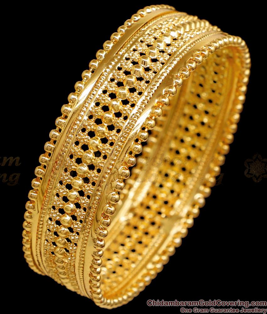 BR2607-2.4 Pure Gold Tone Bridal Wear Single Bangle Shop Online BR2607-2.4 Pure Gold Tone Bridal Wear Single Bangle Shop Online