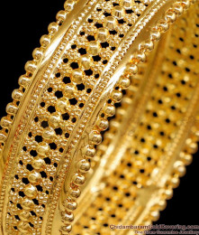 BR2607-2.10 Pure Gold Tone Bridal Wear Single Bangle Shop Online