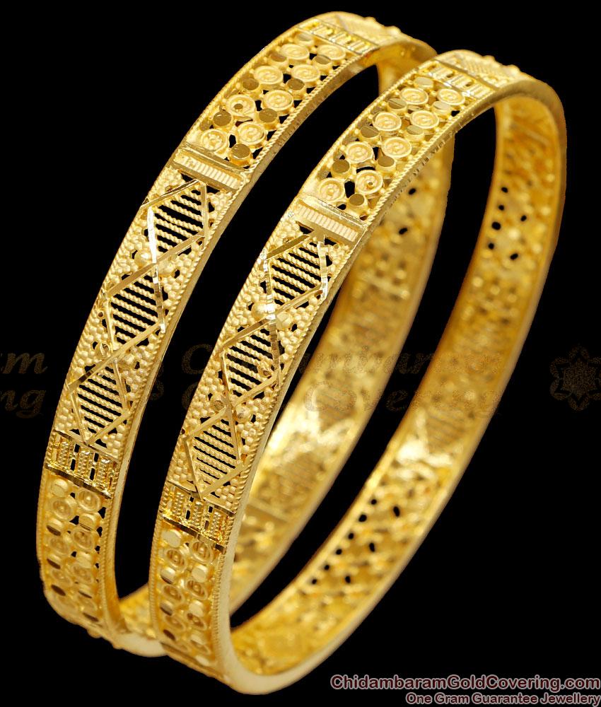 BR2614-2.8 Size Buy Two Gram Gold Light Weight Bangle Collections for Marriage