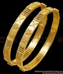 BR2616-2.10 Size Set Of 2 Matt Finish Forming Gold Bangle Bridal Collection Online