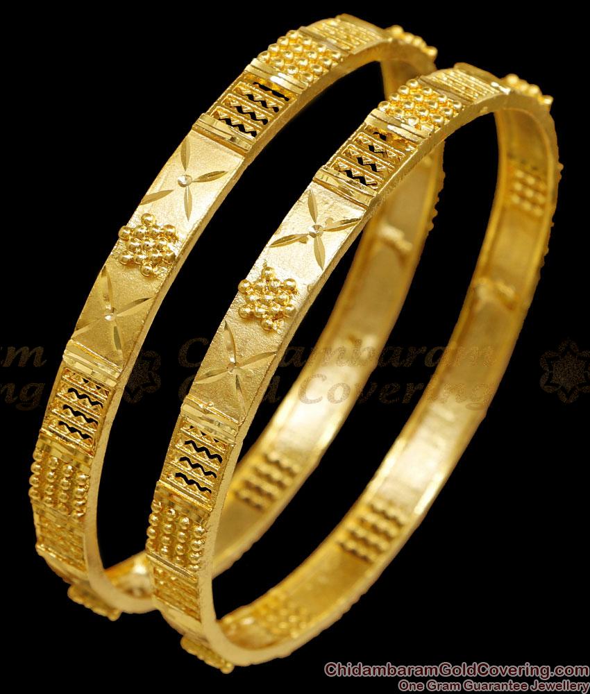 BR2616-2.4 Size Set Of 2 Matt Finish Forming Gold Bangle Bridal Collection Online