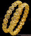 BR2617-2.6 Buy 2 Set Floral Design One Gram Gold Bangle Design Without Stone