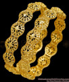 BR2618-2.10 Size Designer Gold Imitation Bangle Floral Design For Wedding