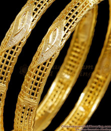 BR2619-2.10 Size Regular Use Micro Gold Plated Fancy Bangle Leaf Design BR2619-2.10 Size Regular Use Micro Gold Plated Fancy Bangle Leaf Design