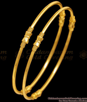 BR2625-2.4 Size Plain Daily Wear Gold Plated Bangle For Women