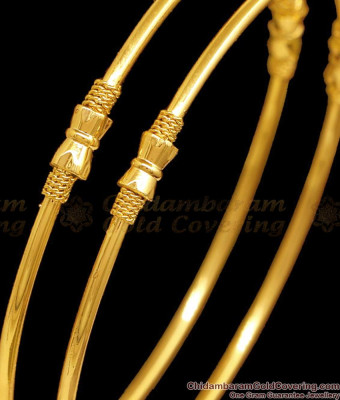 BR2625-2.4 Size Plain Daily Wear Gold Plated Bangle For Women
