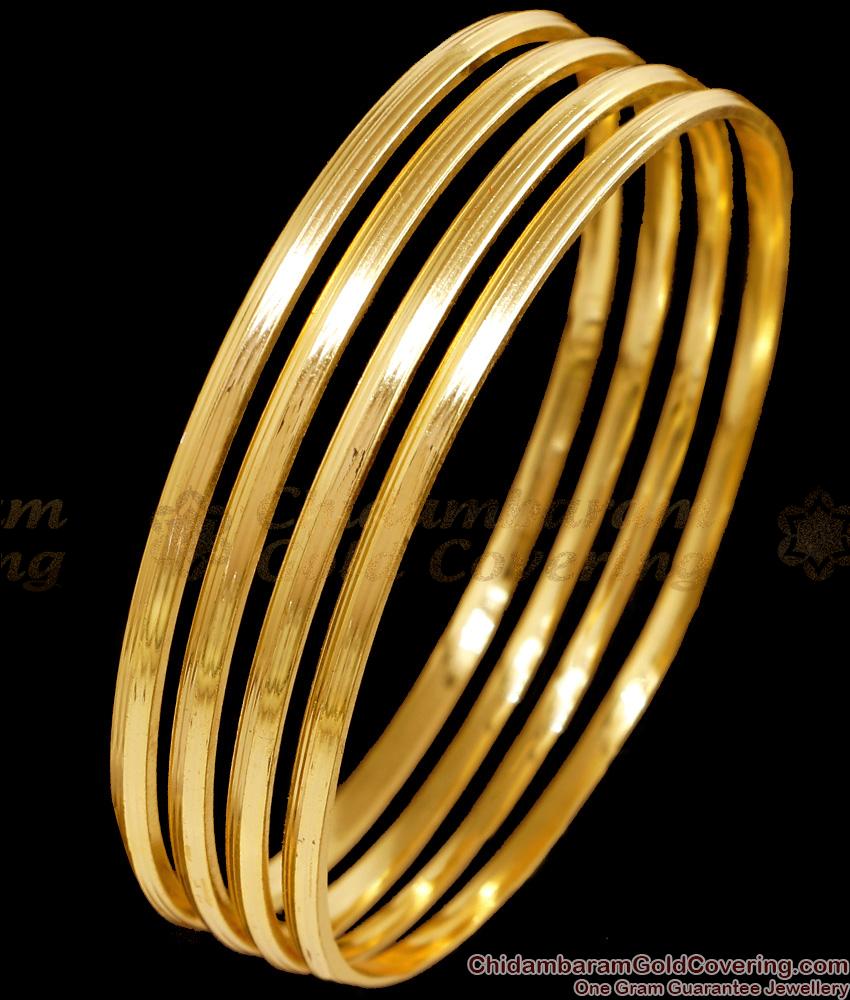BR2638-2.8 Size Set Of 4 Plain Micro Gold Plated Bangle Collections