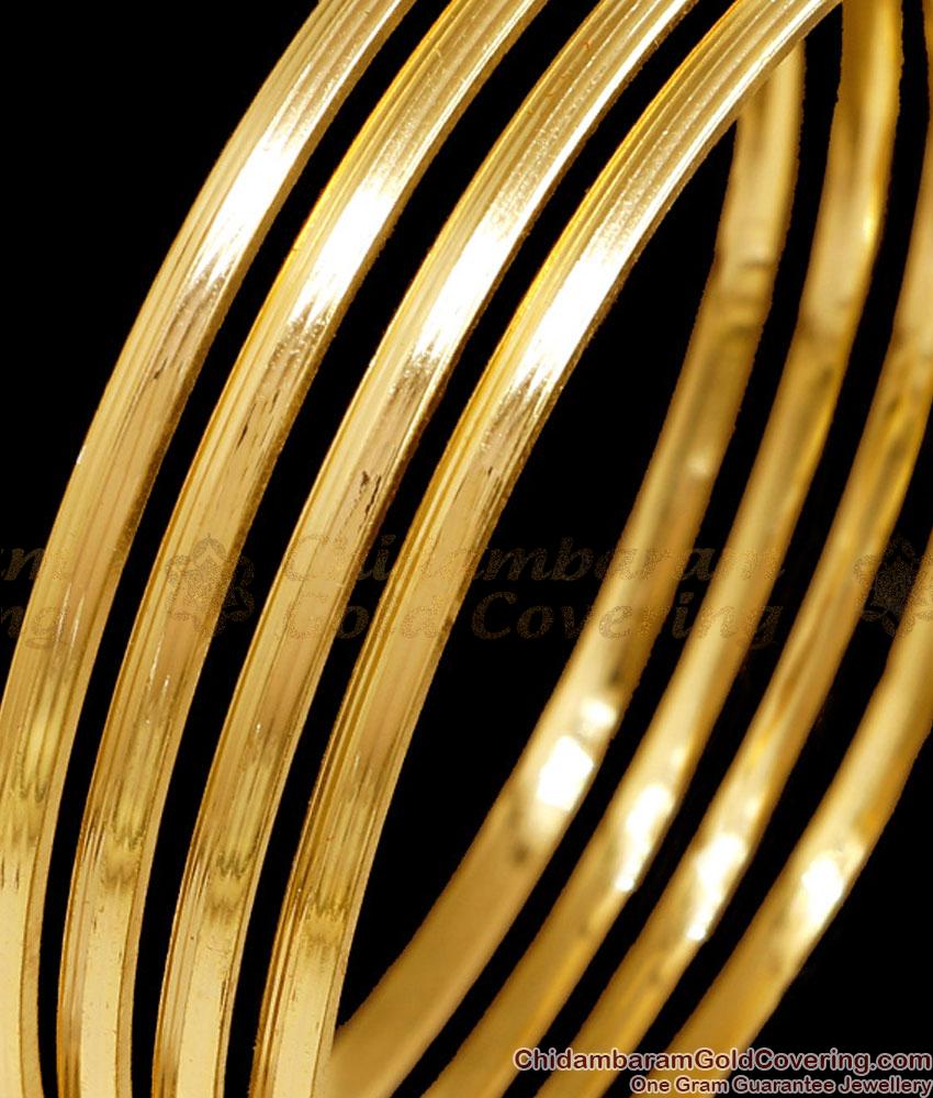 BR2638-2.8 Size Set Of 4 Plain Micro Gold Plated Bangle Collections