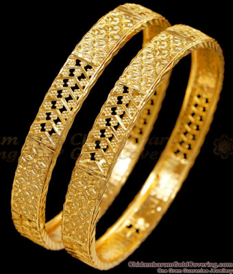 BR2644-2.6 Size Real Gold Tone Bangle Plain Design For Wedding