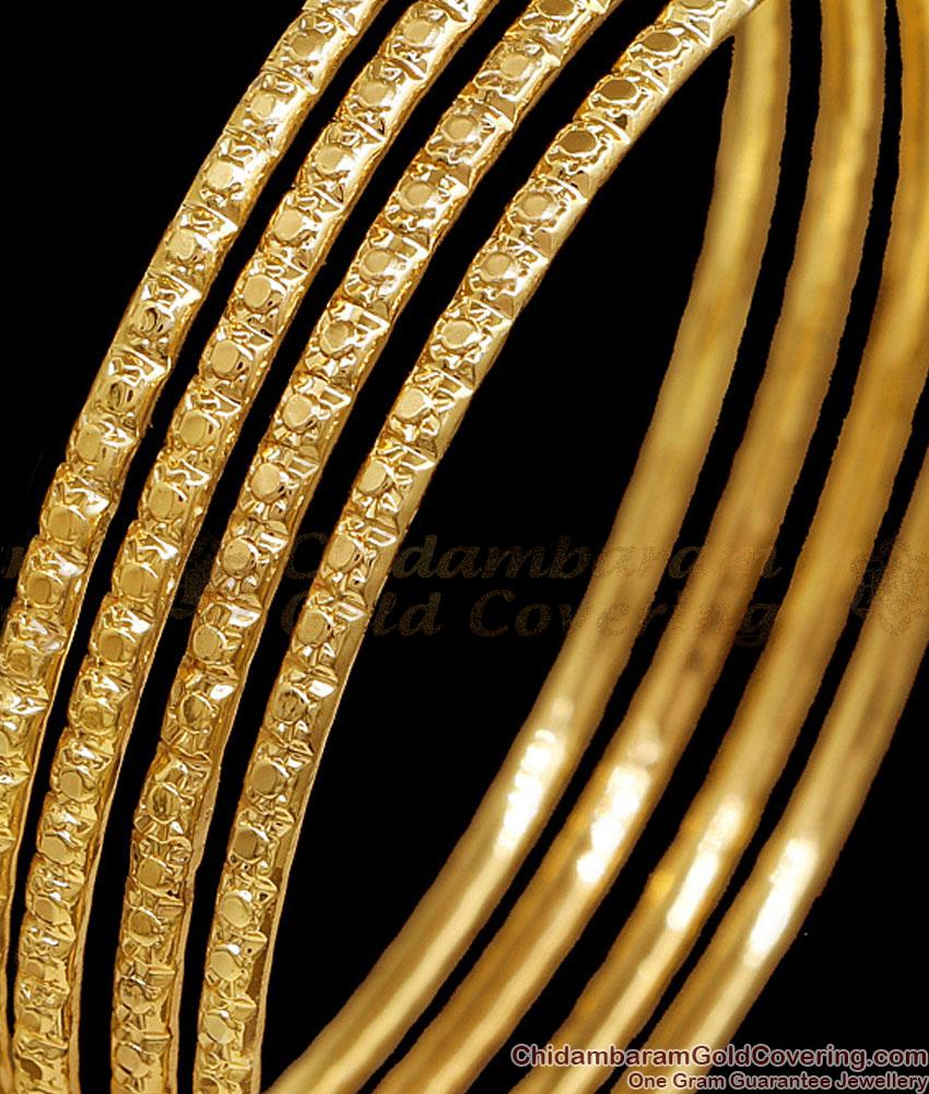 BR2649-2.8 Size Set Of 4 Impon 5 Metal Thin Bangle Collections For Regular Wear