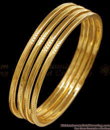 BR2651-2.6 Size Simple Gold Design Set Of 4 Impon Bangle Collections Online