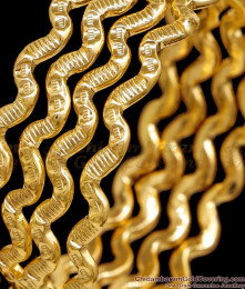 BR2652-2.6 Size Elegant Impon Panchaloha Zig Zag Bangle Set Shop Online