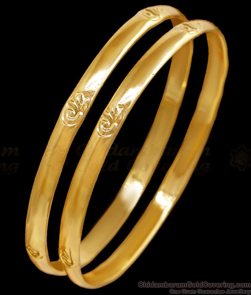 BR2660-2.6 Size Real Gold Design Impon Plain Bangle Peacock Design BR2660-2.6 Size Real Gold Design Impon Plain Bangle Peacock Design