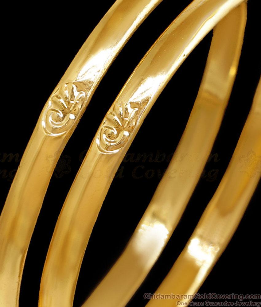 BR2660-2.6 Size Real Gold Design Impon Plain Bangle Peacock Design BR2660-2.6 Size Real Gold Design Impon Plain Bangle Peacock Design