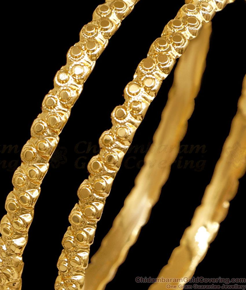 BR2662-2.6 Size Daily Wear 5 Metal Impon Bangle Dotted Design For Women BR2662-2.6 Size Daily Wear 5 Metal Impon Bangle Dotted Design For Women