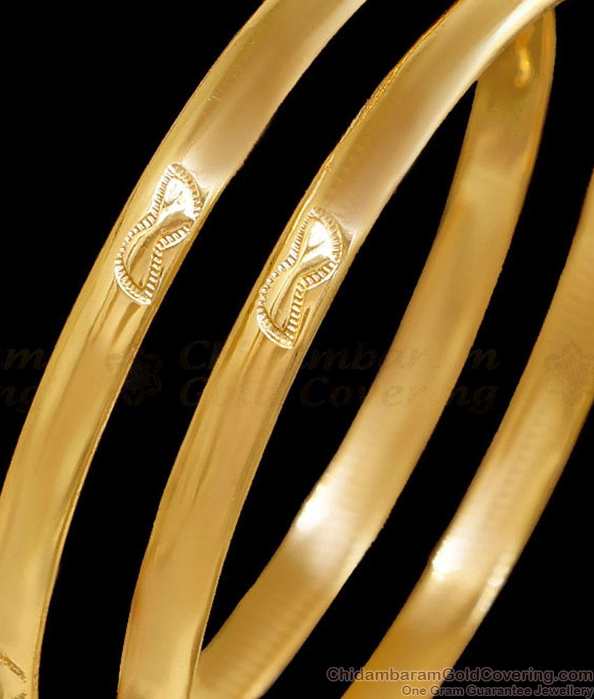 BR2663-2.6 Size New Arrival Plain Impon Gold Bangle Design For Daily Use