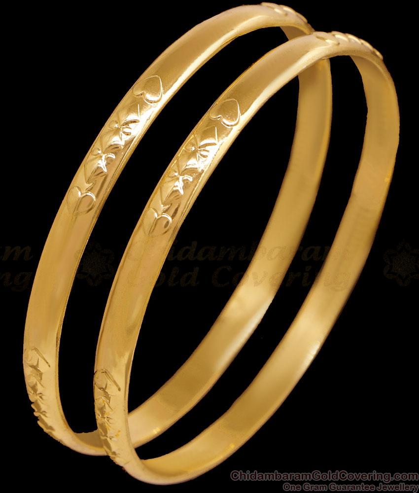 BR2666-2.8 Size Latest Heart Shaped Plain Impon Bangle For Women