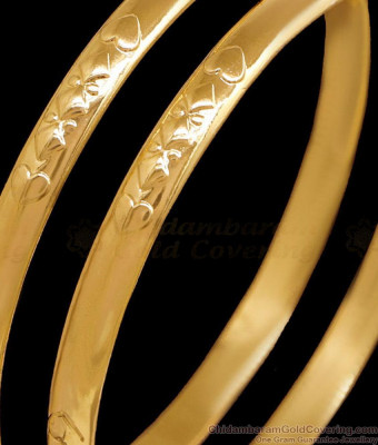 BR2666-2.4 Size Latest Heart Shaped Plain Impon Bangle For Women