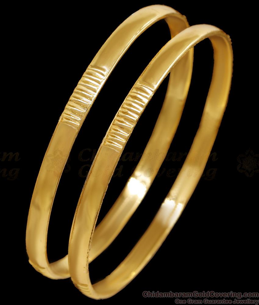 BR2673-2.6 Set Of Two Original Impon Design Plain Bangle Five Metal Jewelry