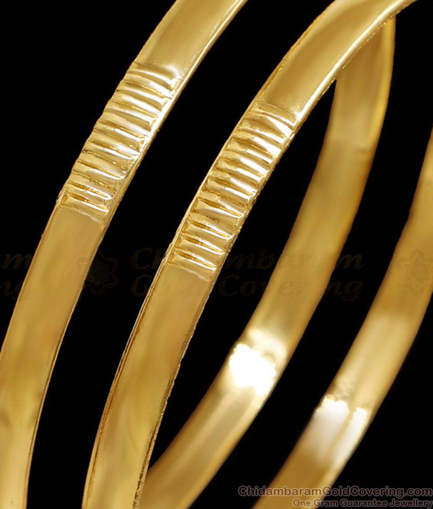 BR2673-2.6 Set Of Two Original Impon Design Plain Bangle Five Metal Jewelry