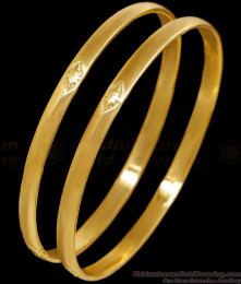 BR2678-2.8 Set Of 2 Plain Gold Tone Impon Panchaloha Bangle Design Online