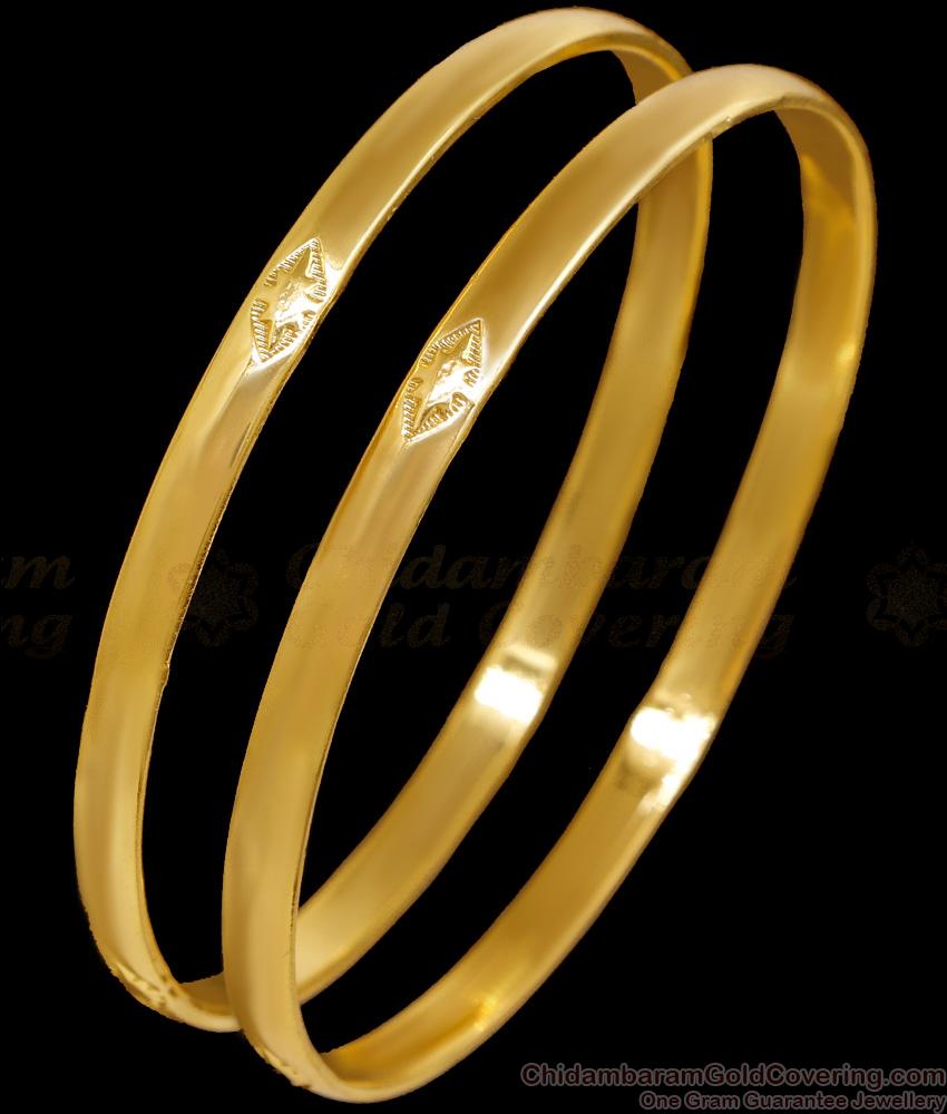 BR2678-2.8 Set Of 2 Plain Gold Tone Impon Panchaloha Bangle Design Online BR2678-2.8 Set Of 2 Plain Gold Tone Impon Panchaloha Bangle Design Online