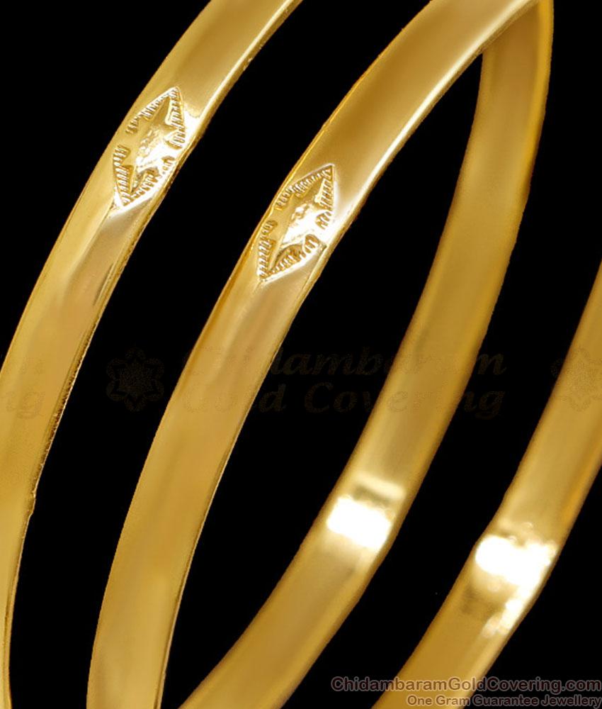 BR2678-2.8 Set Of 2 Plain Gold Tone Impon Panchaloha Bangle Design Online BR2678-2.8 Set Of 2 Plain Gold Tone Impon Panchaloha Bangle Design Online