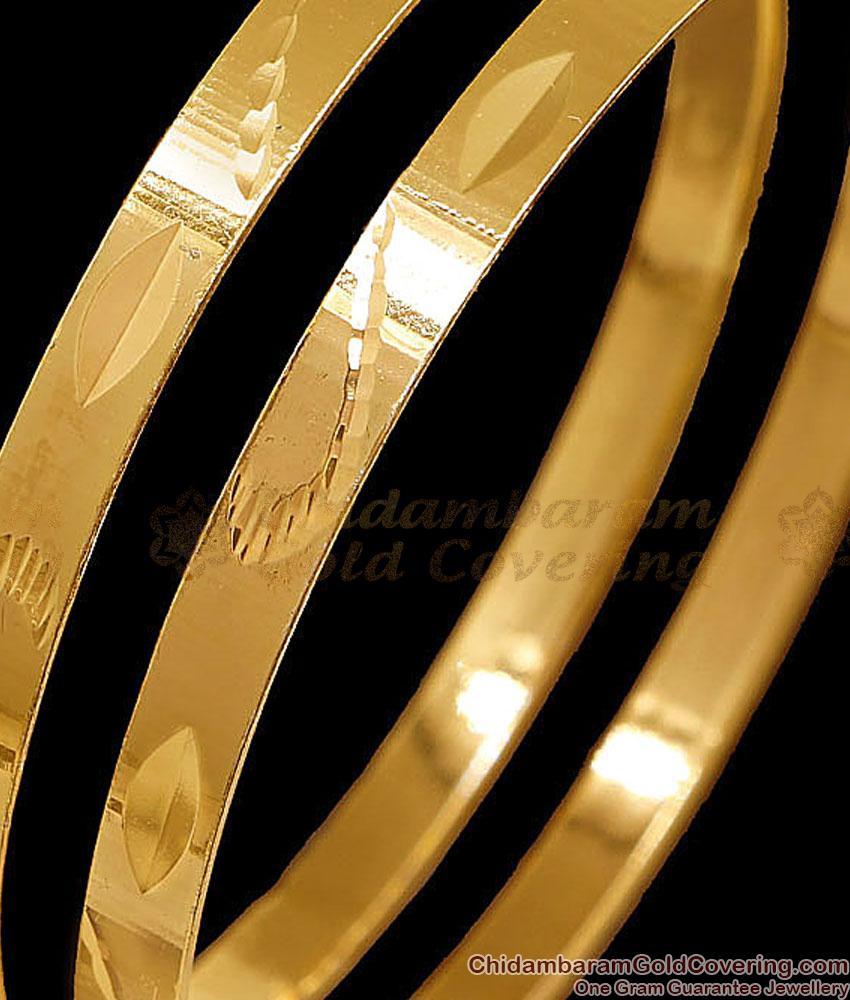 BR2682-2.10 Size Set Of 2 Plain Impon Gold Plated Bangle Machine Cut Design Online BR2682-2.10 Size Set Of 2 Plain Impon Gold Plated Bangle Machine Cut Design Online
