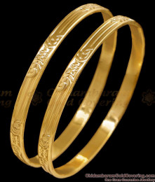 BR2683-2.4 Size Original Impon Panchaloha Leaf Design Bangle Without Stone