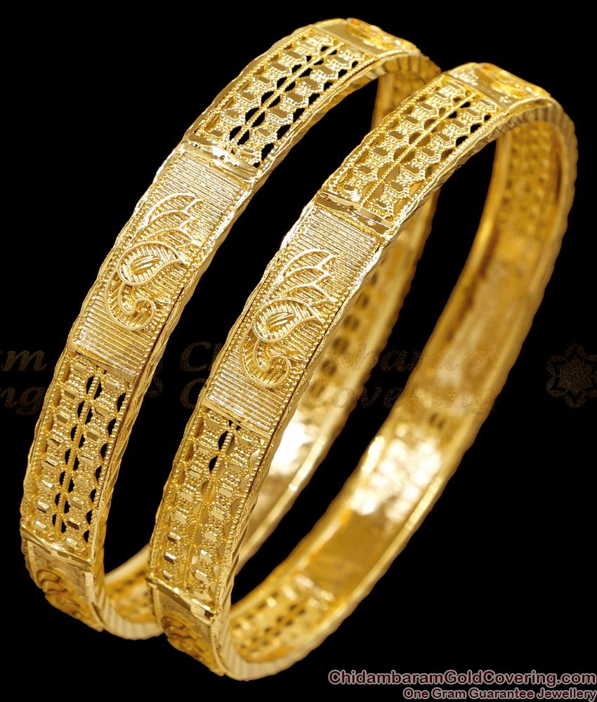 BR2713-2.10 Size Beautiful Peacock Design One Gram Gold Bangle At Affordable Price