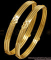 BR2723-2.4 Size Classic One Gram Gold Plated Bangle Heart Design Without Stone