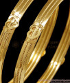 BR2723-2.4 Size Classic One Gram Gold Plated Bangle Heart Design Without Stone